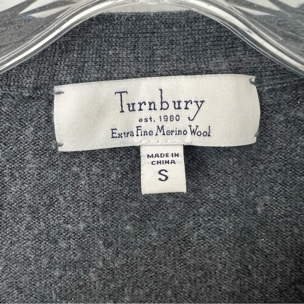 Turnbury 100% Merino Wool Gray Cardigan Sweater